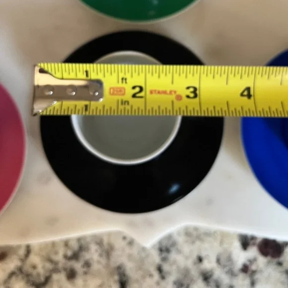 Very Rare Set of 1930's Signed Rudolf Kämpf. Colorful Espresso Fine China Cups - Picture 11 of 12